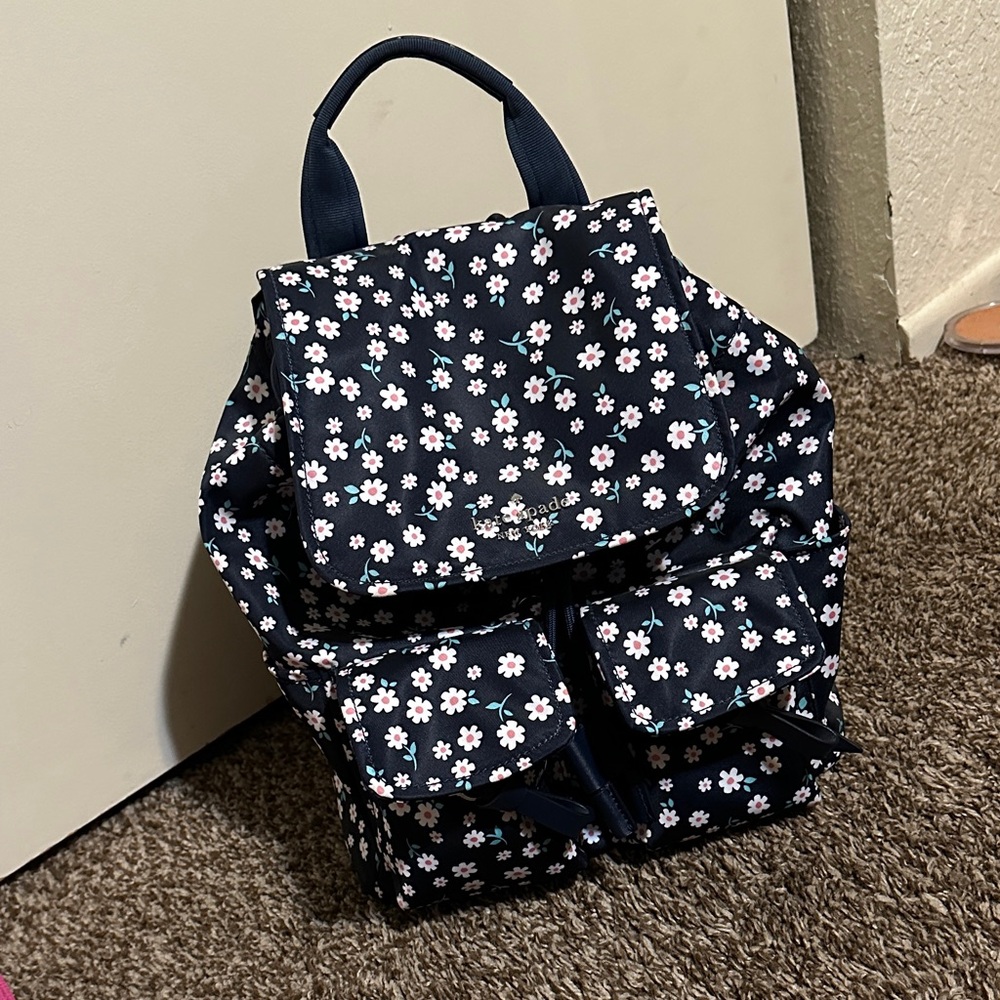 Kate Spade Navy Floral Backpack